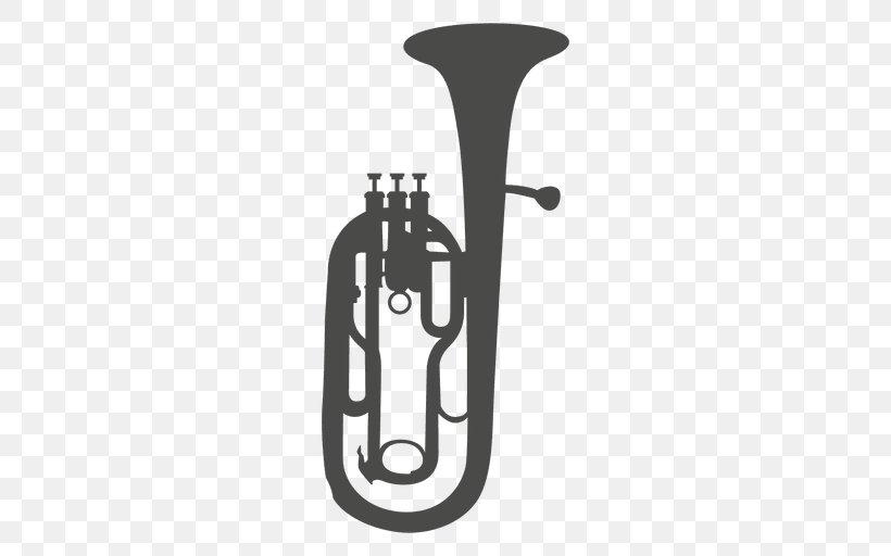 Mellophone Euphonium Saxhorn Tenor Horn Image, PNG, 512x512px, Mellophone, Alto Horn, Black And White, Brass Instrument, Euphonium Download Free