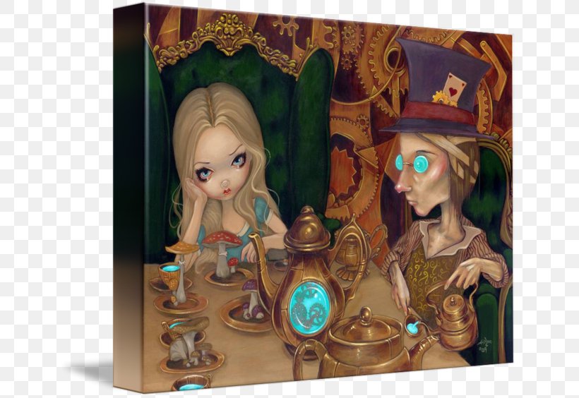 Alice In Wonderland Mad Hatter Steampunk Art Canvas, PNG, 650x564px, Alice In Wonderland, Art, Canvas, Canvas Print, Doll Download Free