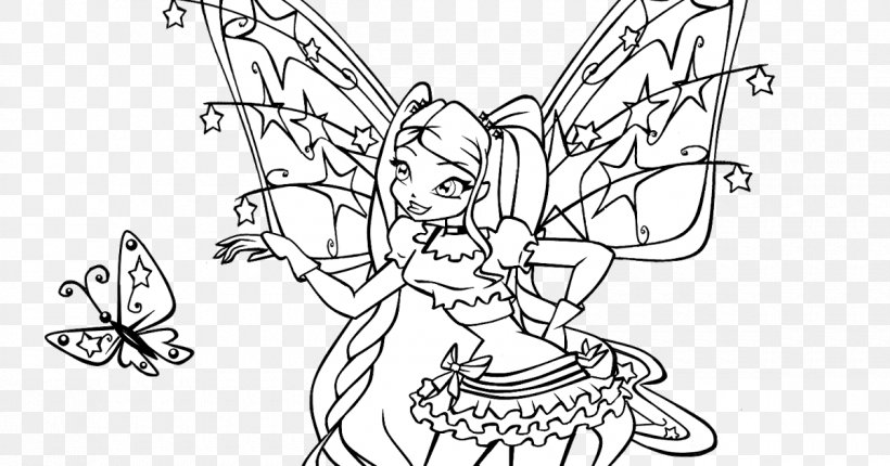 Drawing /m/02csf Tecna Line Art Coloring Book, PNG, 1200x630px, Drawing, Arm, Artwork, Black And White, Cartoon Download Free