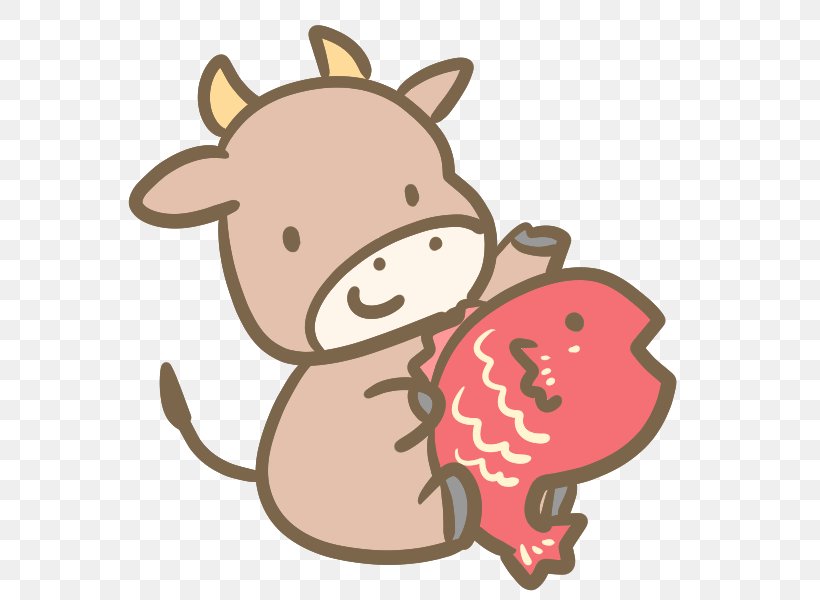 Japanese Brown Ox Japanese New Year Clip Art, PNG, 600x600px, Japanese Brown, Carnivoran, Cartoon, Cattle, Cattle Like Mammal Download Free