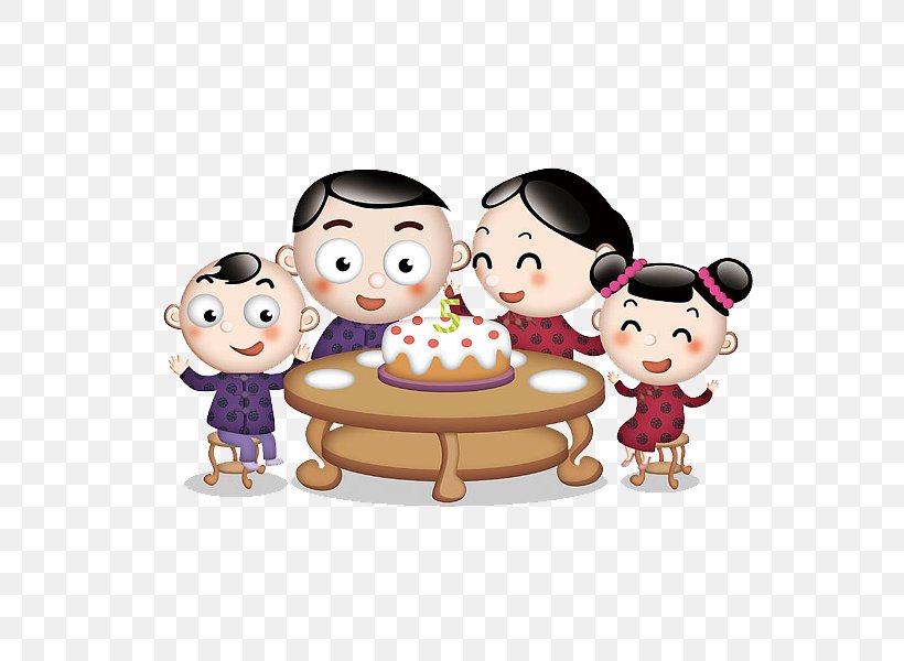 Family Birthday Cartoon Illustration, PNG, 600x600px, Family, Birthday, Cake, Cartoon, Christmas Download Free