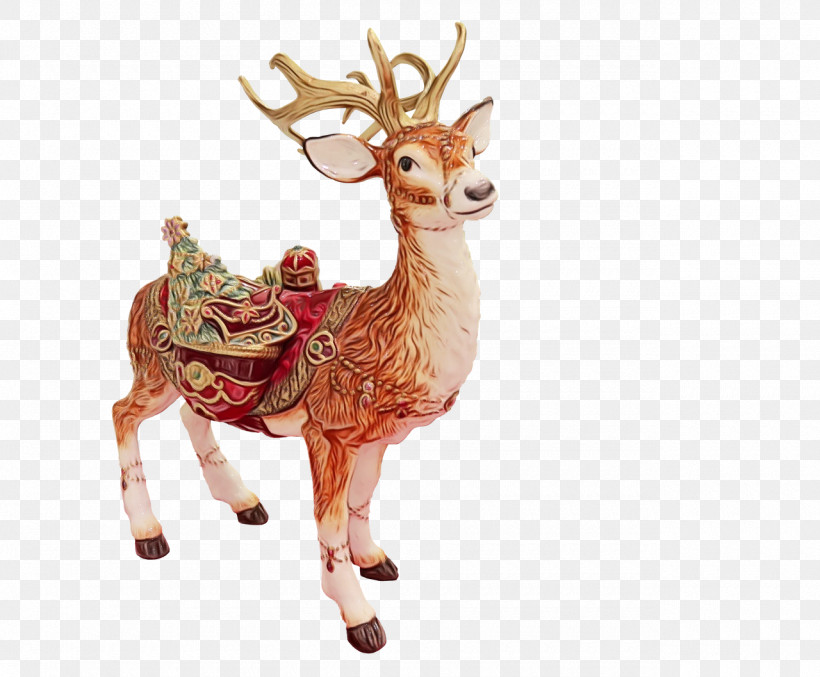 Christmas Ornament, PNG, 1280x1057px, Watercolor, Animal Figure, Christmas Ornament, Deer, Fawn Download Free