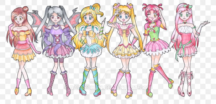 Pretty Cure All Stars Wikia Drawing Character, PNG, 900x436px, Watercolor, Cartoon, Flower, Frame, Heart Download Free
