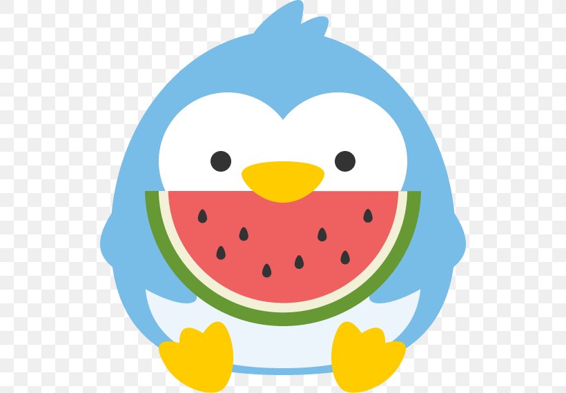 Penguin Qixi Festival Illustration Summer Watermelon, PNG, 570x570px, Penguin, Animal, Area, Artwork, Beak Download Free