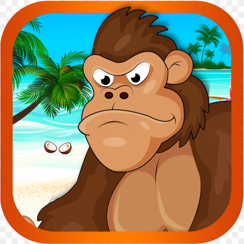 Monkey Gorilla Ape Common Chimpanzee Poster, PNG, 1024x1024px, Monkey, Ape, Carnivoran, Cartoon, Chimpanzee Download Free