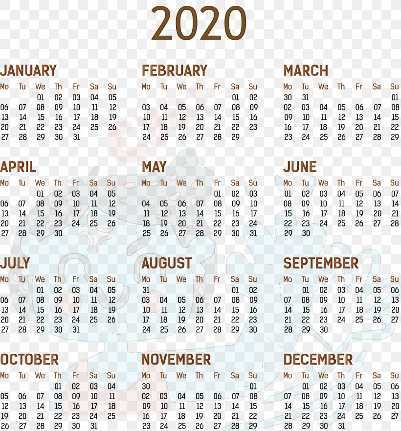 2020 Yearly Calendar Printable 2020 Yearly Calendar Template Full Year Calendar 2020, PNG, 2790x3000px, 2020 Yearly Calendar, Broadcast Calendar, Calendar Date, Calendar System, Calendar Year Download Free