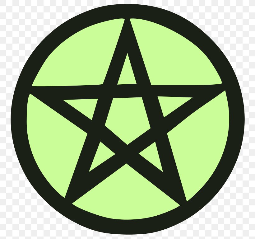 Pentagram Pentacle Symbol Wicca Satanism, PNG, 774x768px, Pentagram, Area, Baphomet, Drawing, Green Download Free