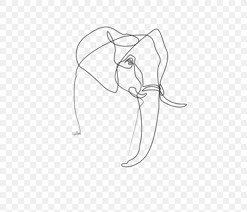Line Art Drawing Digital Art Elephants, PNG, 500x707px, Watercolor, Cartoon, Flower, Frame, Heart Download Free