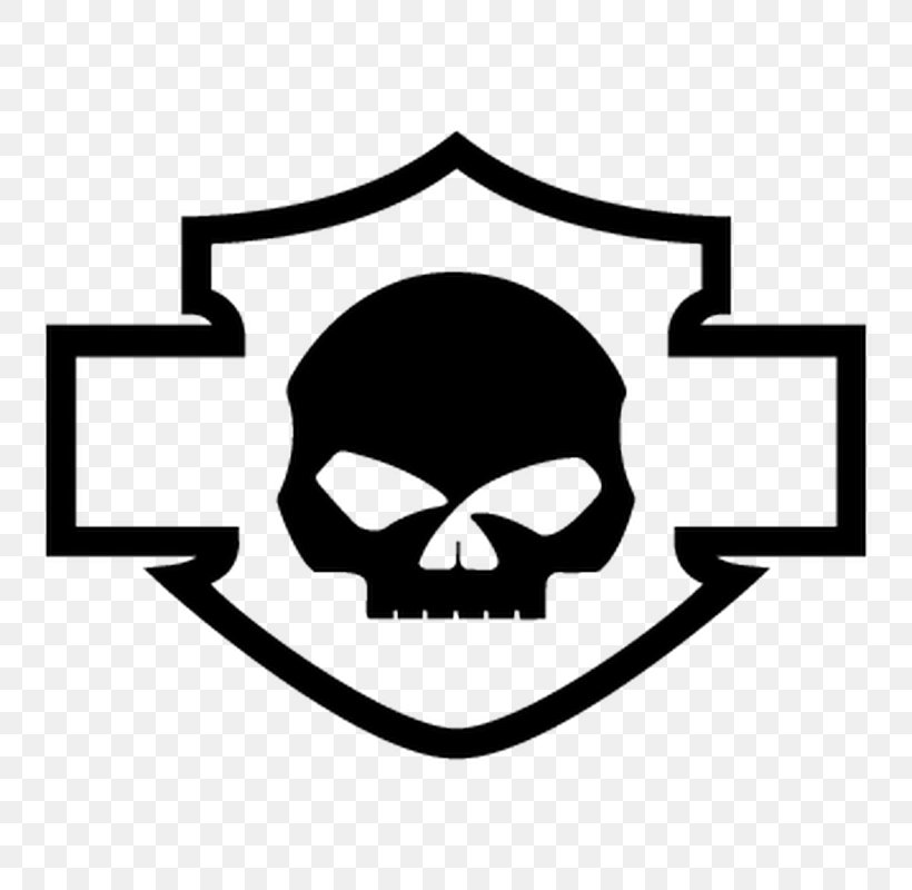 Decal Harley-Davidson Logo Motorcycle Sticker, PNG, 800x800px, Decal, Automotive Decal, Blackandwhite, Bone, Crest Download Free