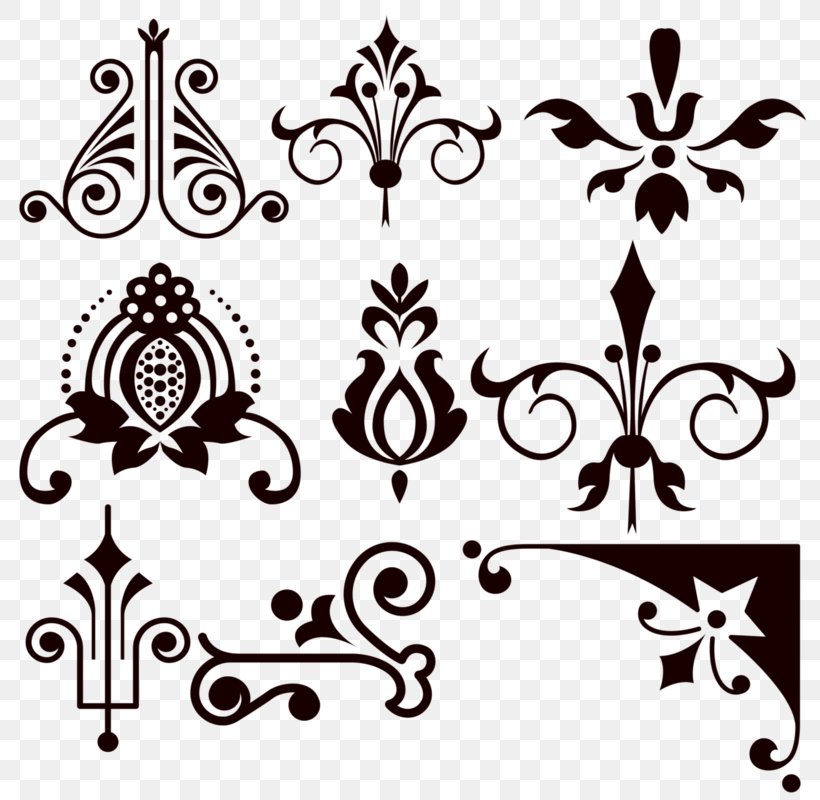 Motif Clip Art Ornament Image, PNG, 800x800px, Motif, Artwork, Black And White, Branch, Decor Download Free
