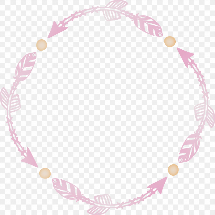 Body Jewelry Jewellery Pink Bracelet Necklace, PNG, 3000x3000px, Flower Frame, Bead, Body Jewelry, Bracelet, Floral Frame Download Free