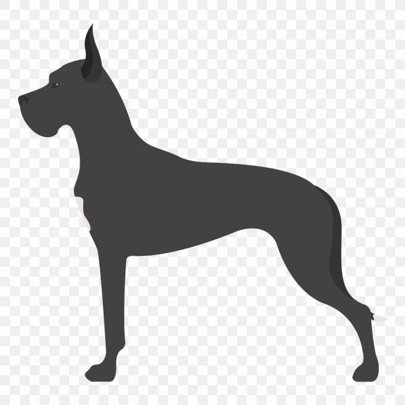 Great Dane Dog Breed Dobermann Boxer German Shepherd, PNG, 1000x1000px, Great Dane, Black, Black And White, Boxer, Breed Download Free