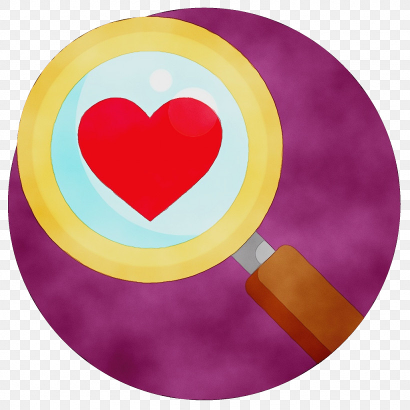 Heart Plate Yellow Magenta Circle, PNG, 1024x1024px,  Download Free