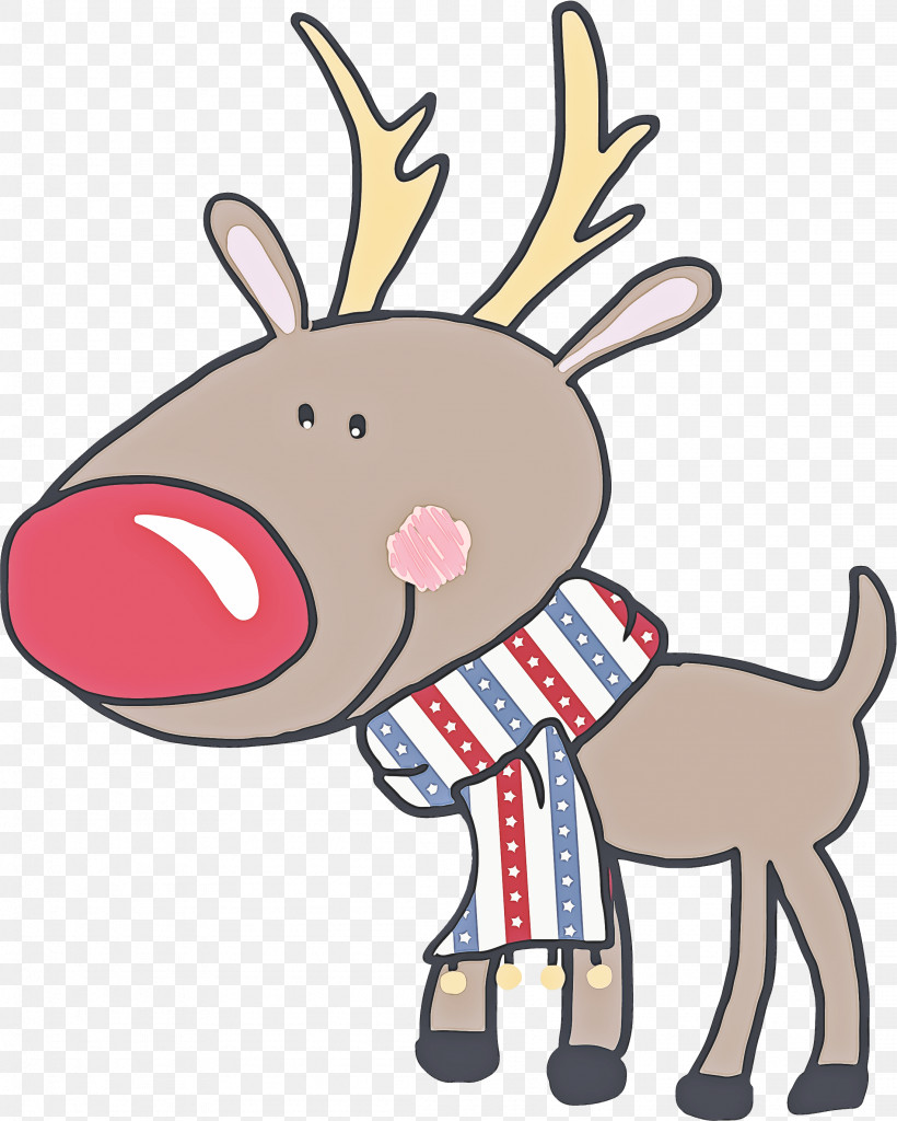 Reindeer, PNG, 2202x2751px, Cartoon, Deer, Fawn, Nose, Reindeer Download Free