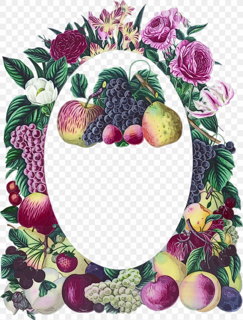 Watercolor Flower Wreath, PNG, 1780x2347px, Borders And Frames, Berry, Floral Design, Flower, Food Download Free