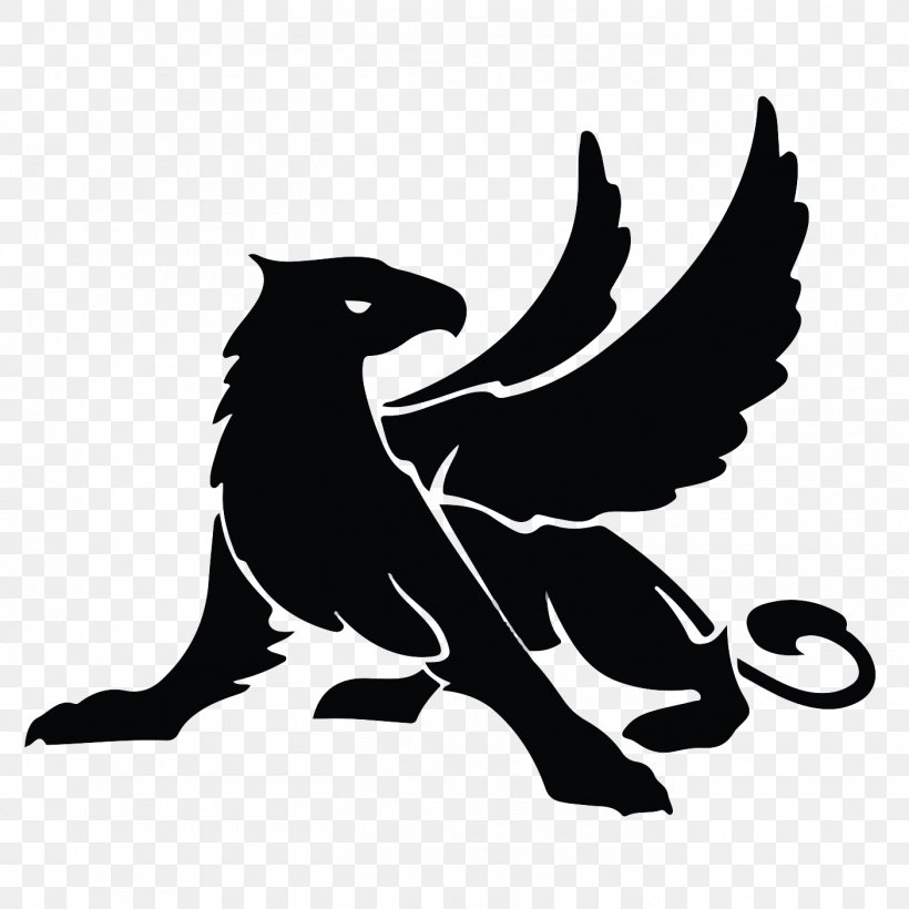 Griffin Symbol Legendary Creature Logo Clip Art, PNG, 1405x1405px, Griffin, Beak, Bird, Bird Of Prey, Black And White Download Free
