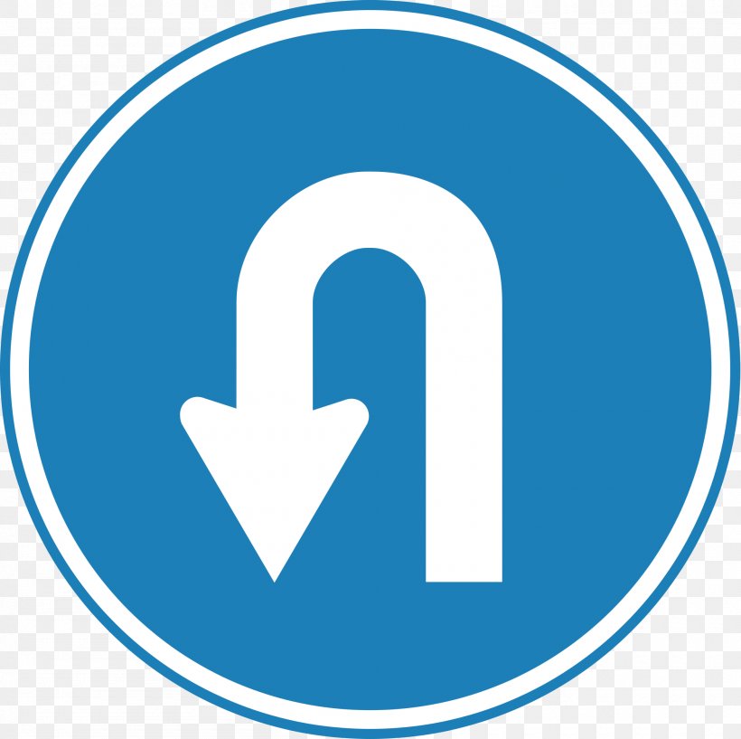 U-turn Traffic Sign, PNG, 2000x1995px, Uturn, Area, Blue, Brand, Information Download Free