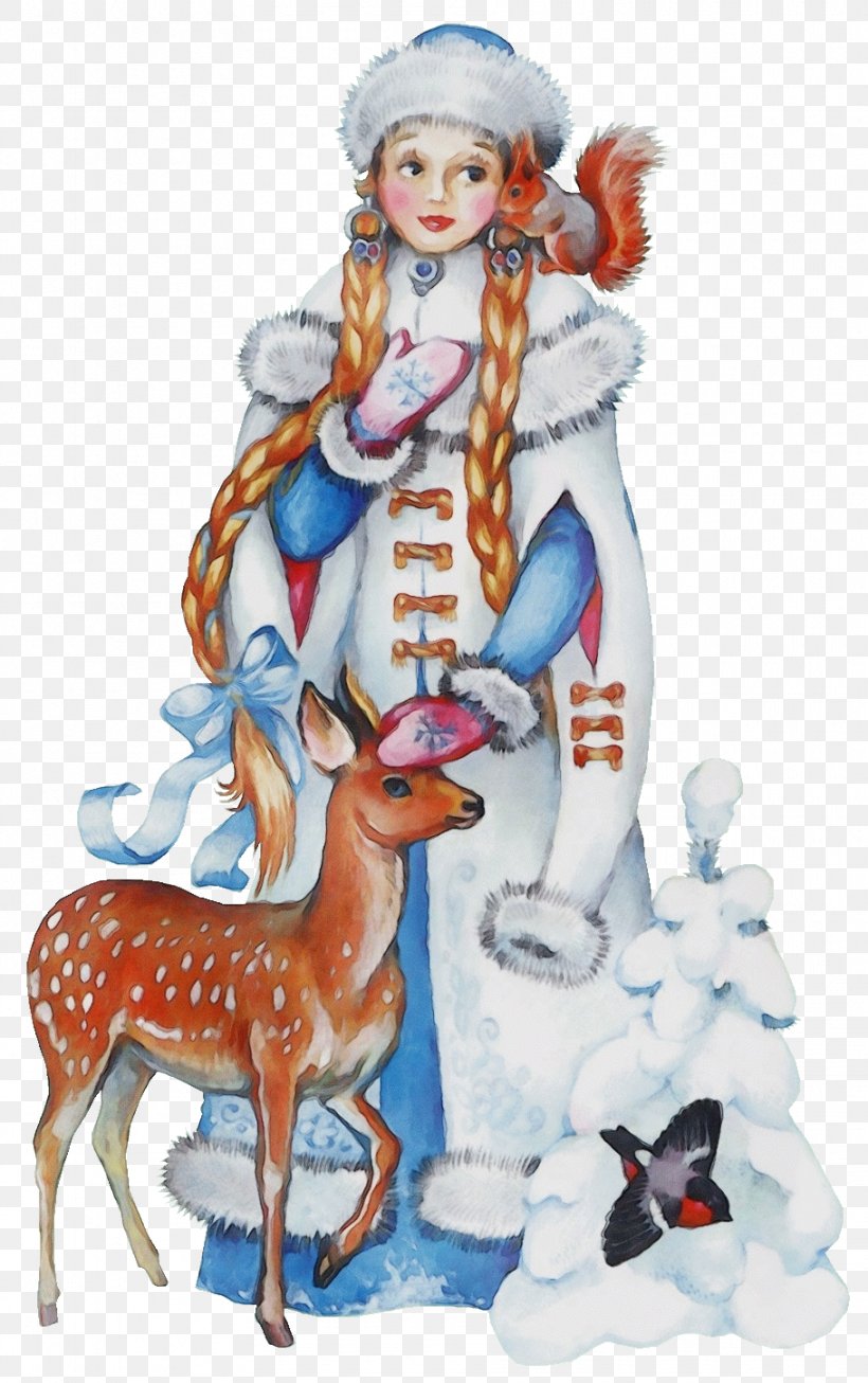 Clip Art Fictional Character Animal Figure Deer Fawn, PNG, 910x1450px, Watercolor, Animal Figure, Christmas Eve, Deer, Fawn Download Free