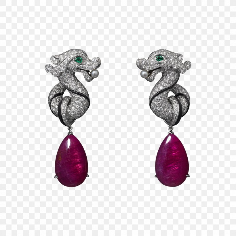Earring Cartier Jewellery Ruby, PNG, 1000x1000px, Earring, Body Jewelry, Cabochon, Carat, Cartier Download Free