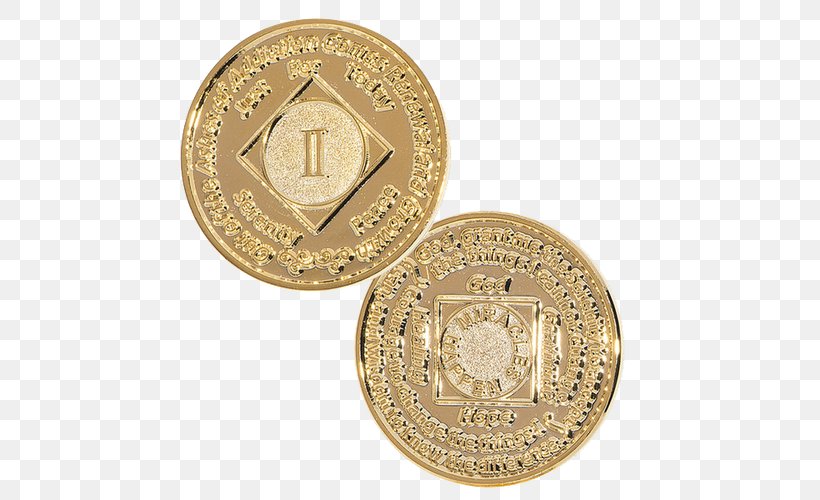 Coin Gold Medal Narcotics Anonymous Jewellery, PNG, 500x500px, Coin, Addiction, Alcoholics Anonymous, Brass, Cash Download Free