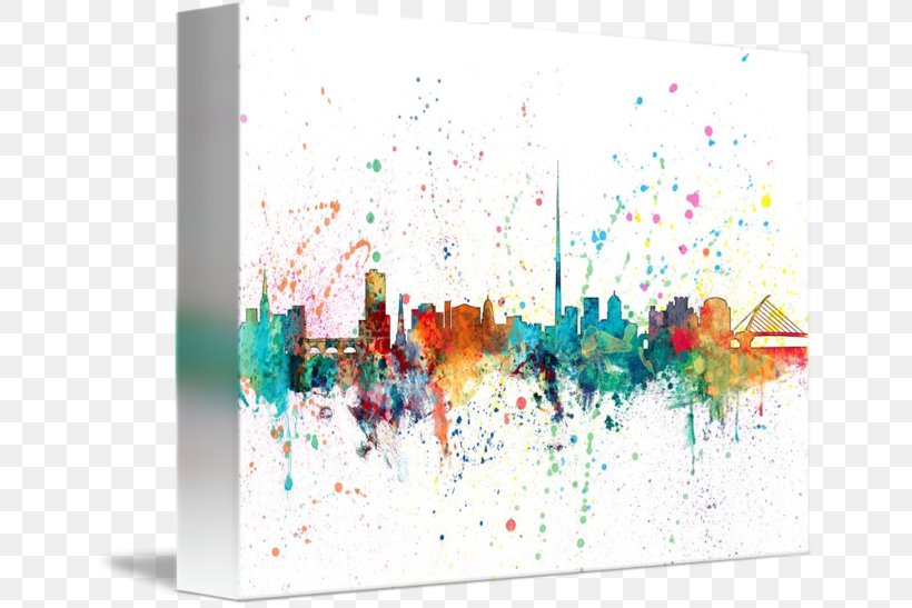 Dublin Painting Skyline Art Cityscape, PNG, 650x547px, Dublin, Art, Canvas, Cityscape, Ireland Download Free