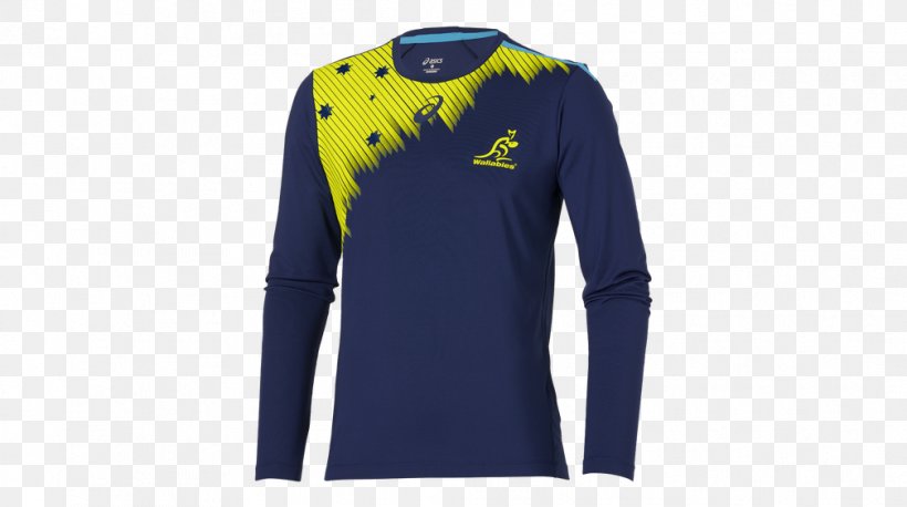 Long-sleeved T-shirt Sports Fan Jersey Australia National Rugby Union Team, PNG, 1008x564px, Tshirt, Active Shirt, Asics, Australia National Rugby Union Team, Brand Download Free