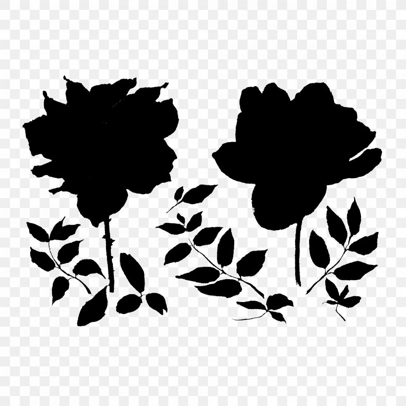 Pattern Font Silhouette Leaf Flowering Plant, PNG, 2000x2000px, Silhouette, Black M, Blackandwhite, Botany, Branch Download Free