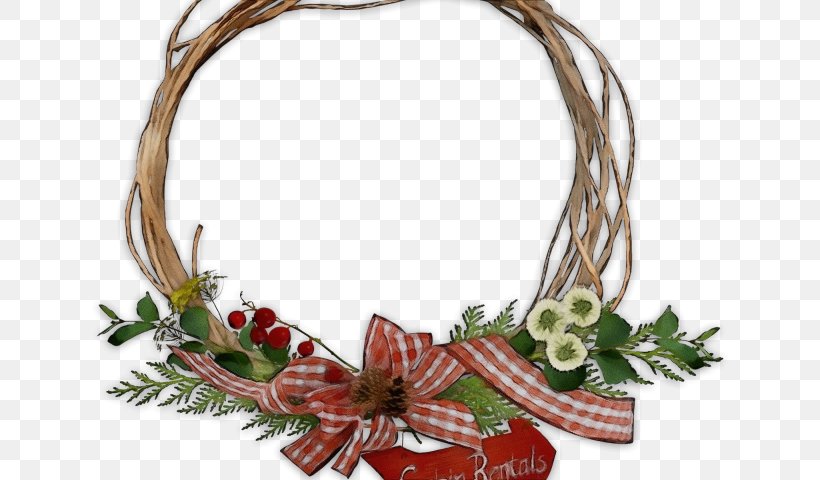 Watercolor Christmas Wreath, PNG, 640x480px, Watercolor, Christmas Decoration, Fashion Accessory, Flower, Highdefinition Television Download Free