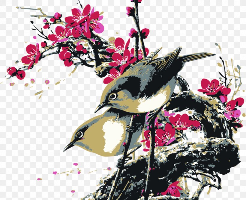 Chinese Painting Bird-and-flower Painting Landscape Painting Watercolor Painting, PNG, 939x766px, Chinese Painting, Advertising, Art, Beak, Bird Download Free