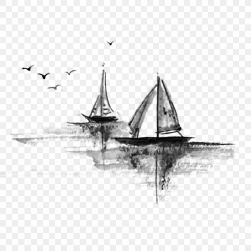 Ink Wash Painting Ink Brush Watercolor Painting Landscape Painting, PNG, 1000x1000px, Ink Wash Painting, Art, Black, Black And White, Brush Download Free