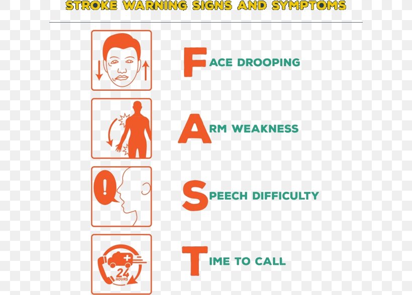 Symptom Acute Stroke Treatment Medical Sign FAST, PNG, 624x588px, Symptom, Area, Brand, Communication, Diagram Download Free