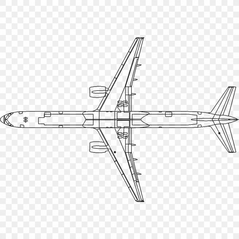 Airliner Boeing 757 Line Art Drawing, PNG, 1000x1000px, Airliner, Aerospace, Aerospace Engineering, Aircraft, Airplane Download Free
