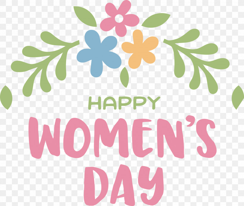 Happy Women’s Day Women’s Day, PNG, 3000x2539px, Floral Design, Biology, Flower, Line, Logo Download Free