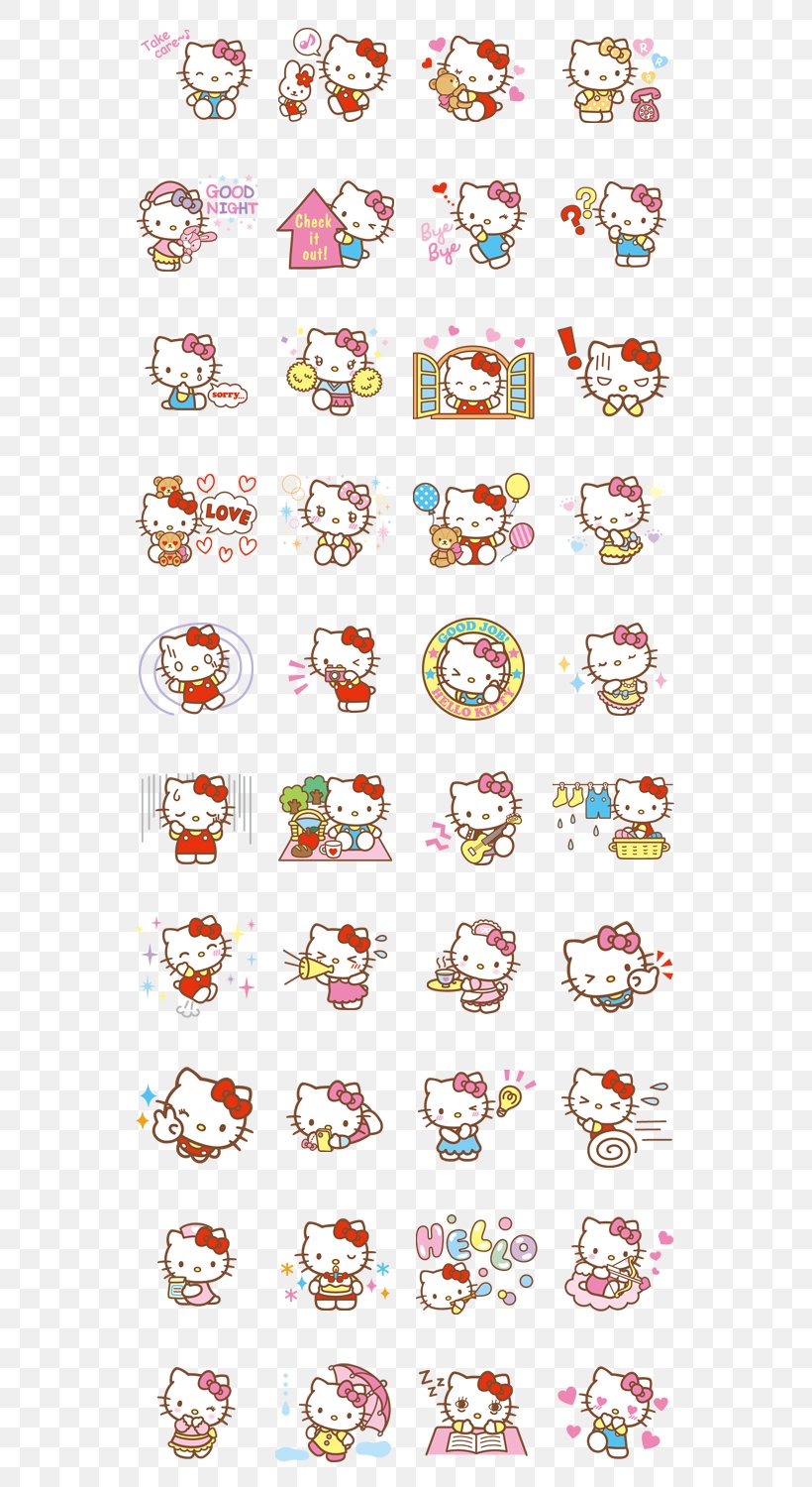 Hello Kitty Miffy Sticker Sanrio My Melody, PNG, 562x1500px, Hello Kitty, Area, Character, Drawing, Emoticon Download Free
