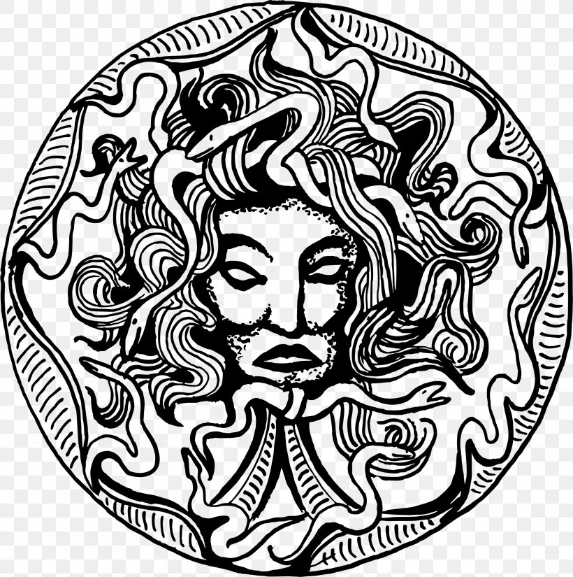 Medusa Perseus And The Gorgon Greek Mythology, PNG, 2384x2400px, Medusa, Area, Art, Artwork, Black Download Free