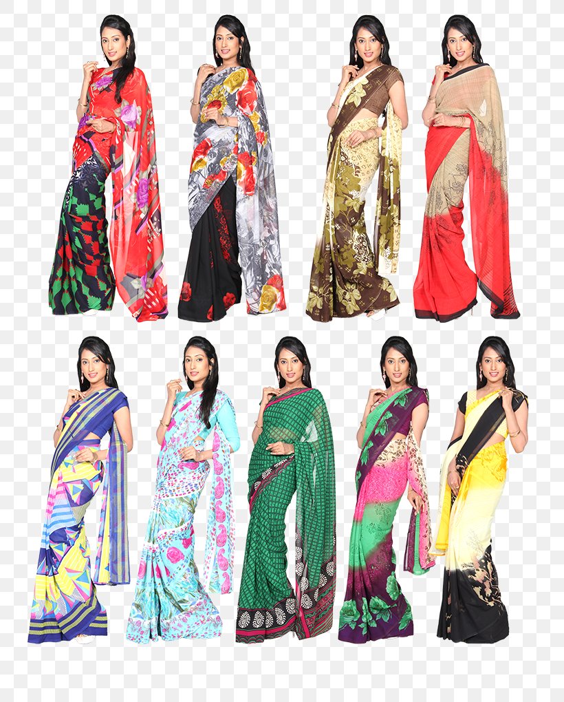 Sari Textile Georgette Art Silk, PNG, 750x1020px, Sari, Art Silk, Bhagalpuri Silk, Clothing, Costume Download Free
