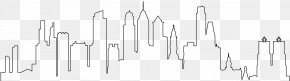 Philadelphia Skyline - White Line Angle PNG