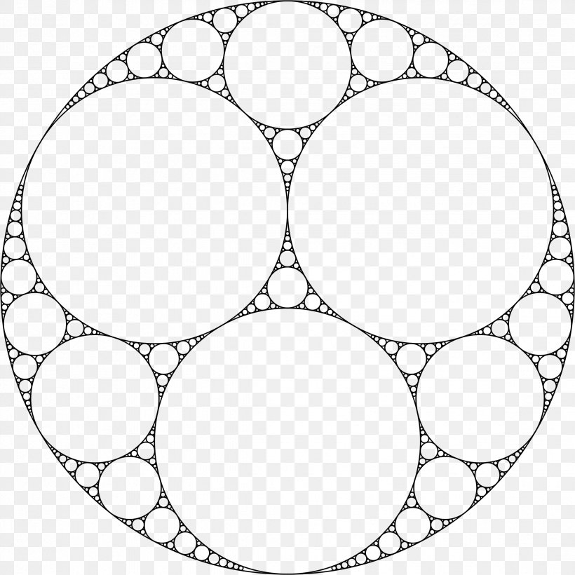 Apollonian Gasket Tangent Circle Fractal Problem Of Apollonius, PNG, 2344x2344px, Apollonian Gasket, Apollonian Circles, Apollonius Of Perga, Area, Auto Part Download Free