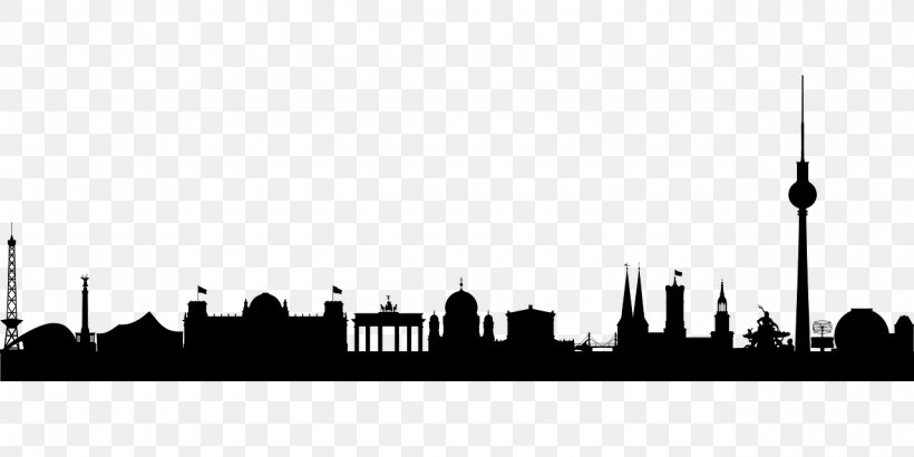 Berlin Skyline Silhouette, PNG, 1280x640px, Berlin, Architecture, Black And White, City, Landmark Download Free