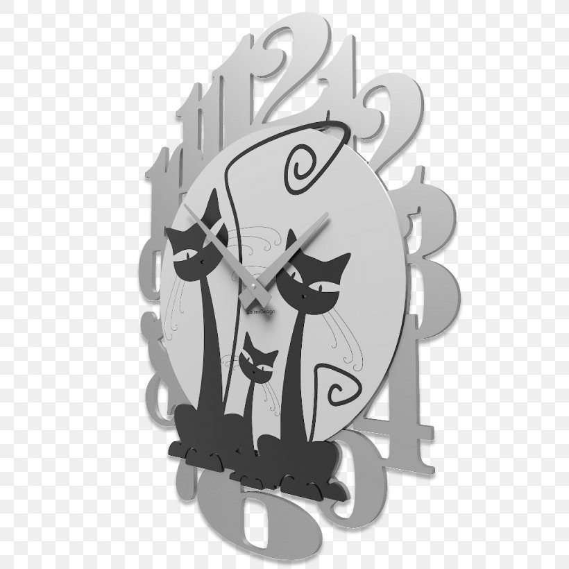 Pendulum Clock Cat Parede House, PNG, 1024x1025px, Clock, Bedroom, Black And White, Brand, Cartoon Download Free