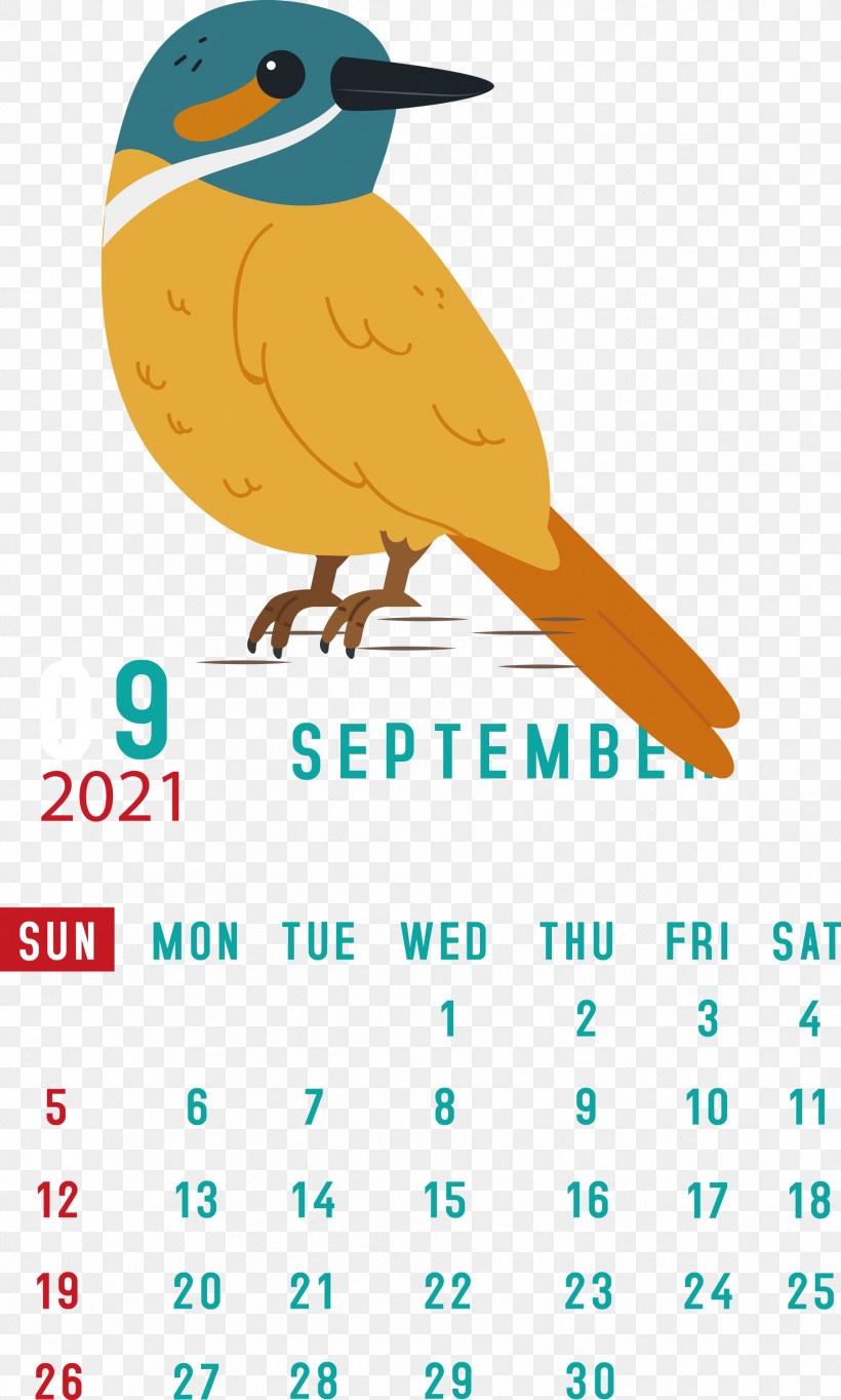September 2021 Printable Calendar September 2021 Calendar, PNG, 1803x3000px, September 2021 Printable Calendar, Beak, Birds, Line, Mathematics Download Free