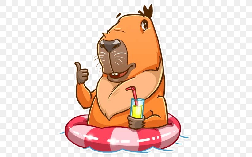 Capybara Telegram Sticker Clip Art, PNG, 512x512px, Capybara, Art, Autocad Dxf, Beaver, Cartoon Download Free