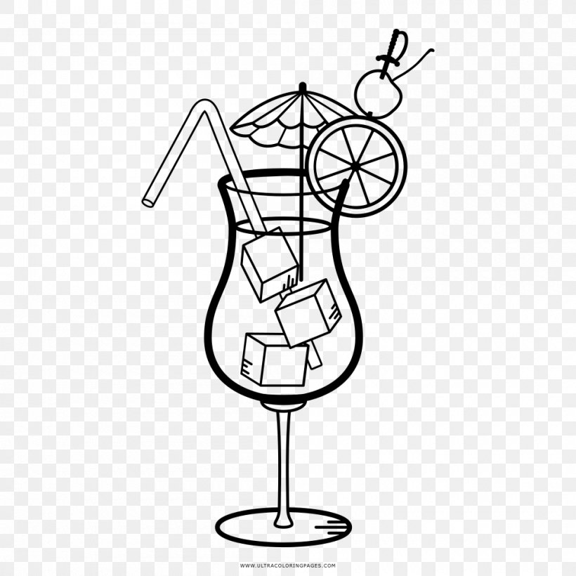 Cocktail Coloring Book Drawing Daiquiri Champagne Glass, PNG, 1000x1000px, Cocktail, Area, Artwork, Black And White, Cartoon Download Free