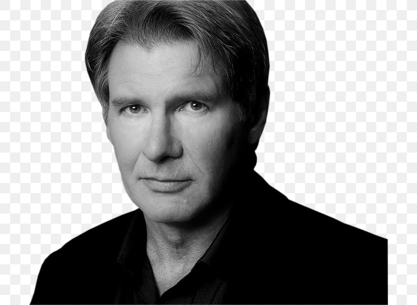 Harrison Ford Star Wars Han Solo Rick Deckard Actor, PNG, 707x600px, Harrison Ford, Actor, Apocalypse Now, Black And White, Chin Download Free