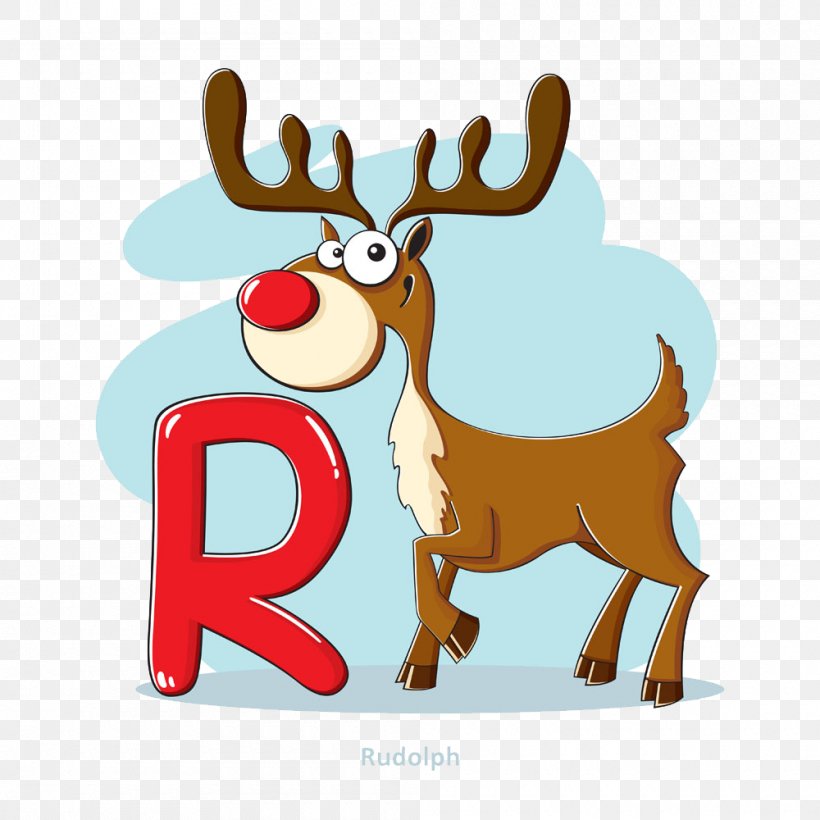 Rudolph Santa Claus Deer Christmas, PNG, 1000x1000px, Rudolph, Antler, Cartoon, Christmas, Christmas Decoration Download Free
