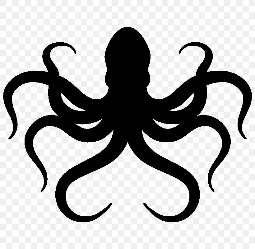 Octopus Sticker Vinyl Group Adhesive Clip Art, PNG, 800x800px, Octopus, Adhesive, Animal, Artwork, Black And White Download Free