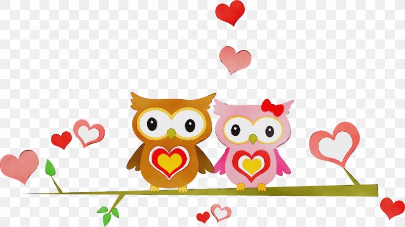 Valentines Day Cartoon, PNG, 1600x899px, Watercolor, Beak, Bird, Bird Of Prey, Cartoon Download Free