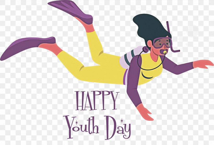 Youth Day, PNG, 3000x2039px, Youth Day, Cartoon, Character, Happiness, Logo Download Free