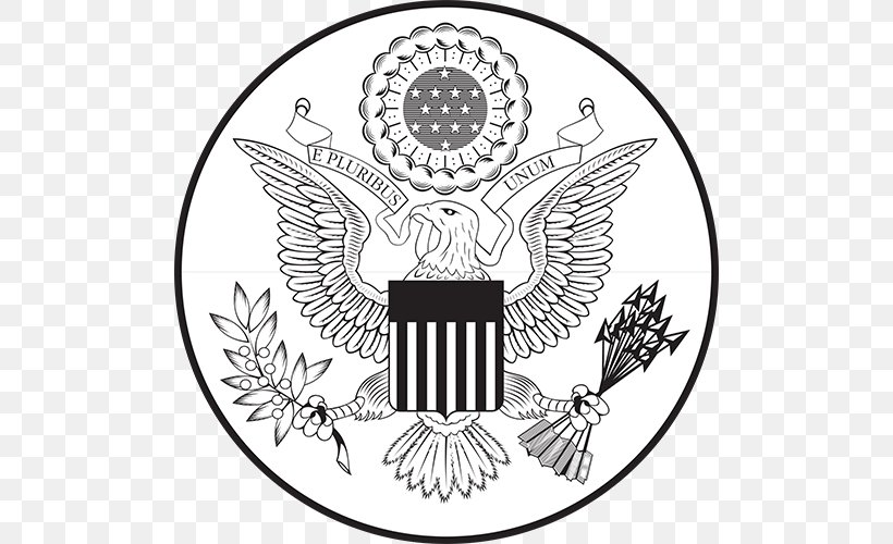 Great Seal Of The United States Seal Of The President Of The United States, PNG, 500x500px, United States, Artwork, Black And White, Can Stock Photo, Crest Download Free