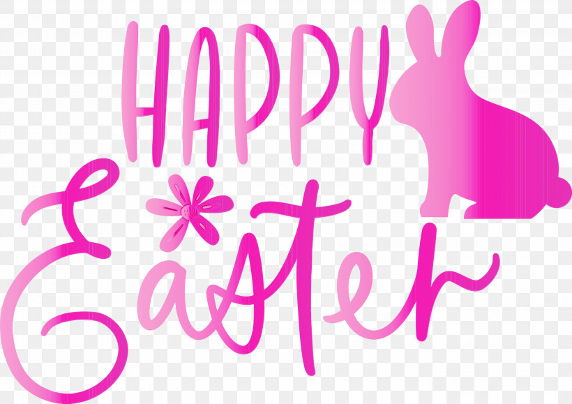 Pink Text Font Magenta, PNG, 3000x2121px, Easter Day, Easter Sunday, Happy Easter, Magenta, Paint Download Free
